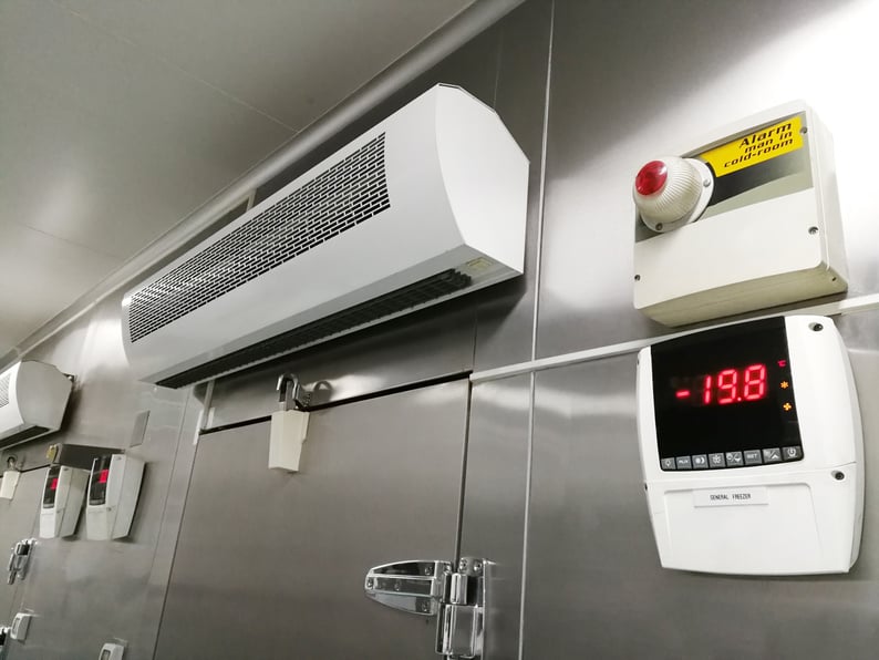 Low Temperature of Front Frozen Food Storage Cold Room.